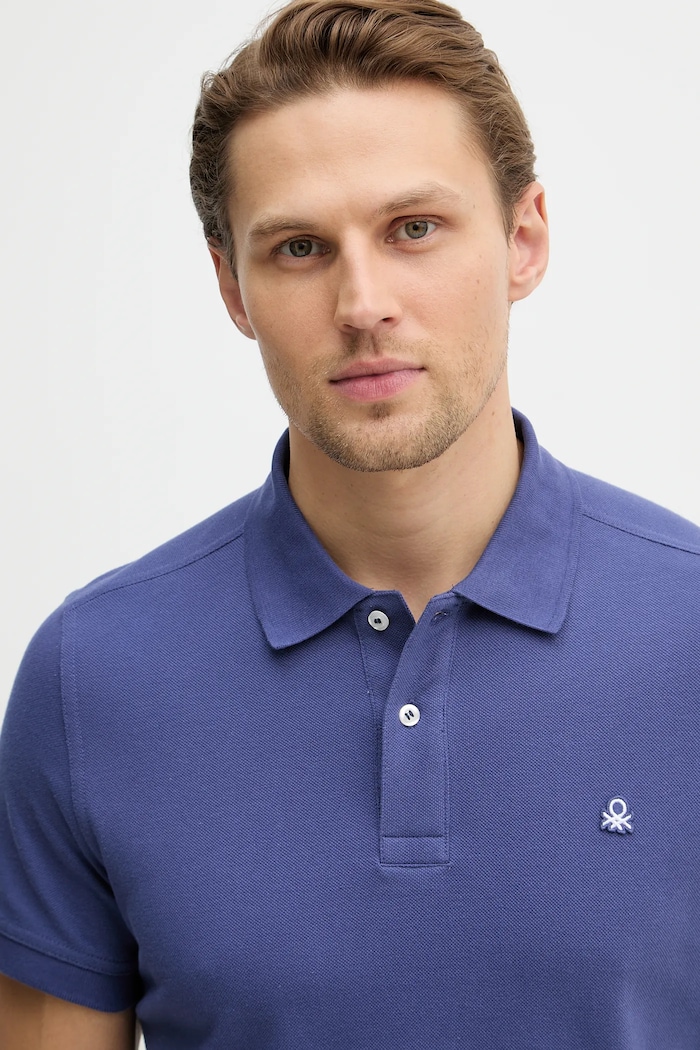 United Colors of Benetton polo bawełniane granatowy 3089J3179.
