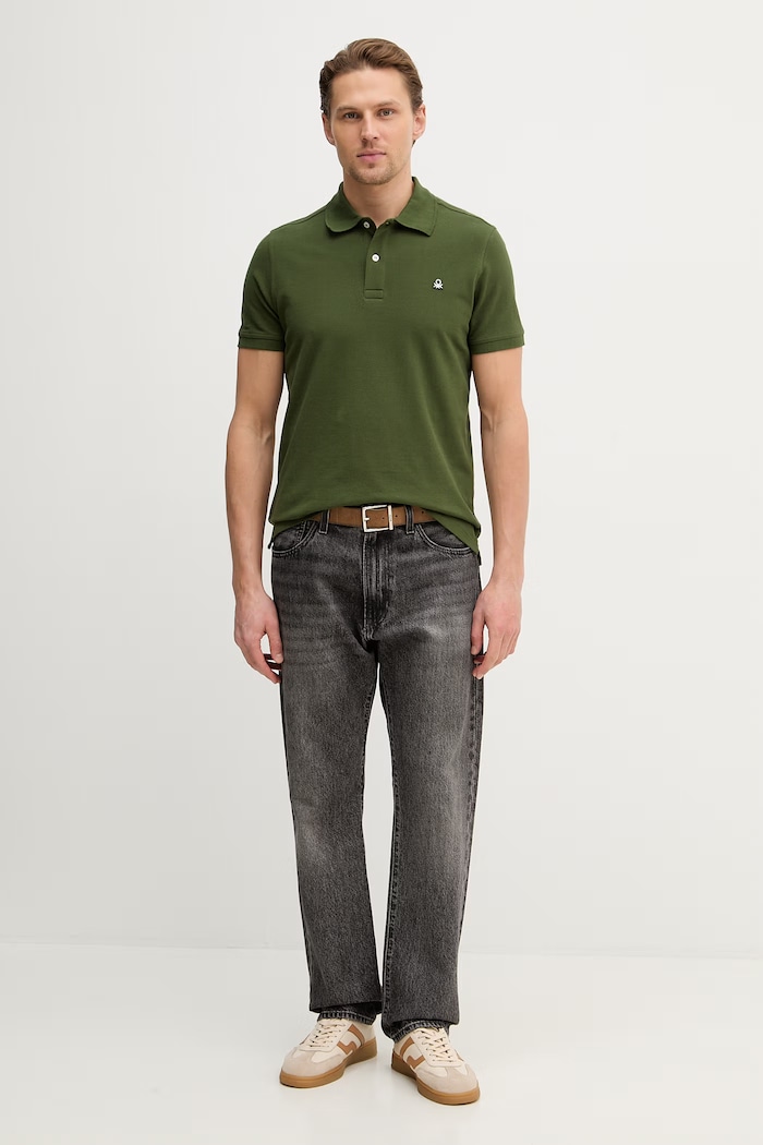 Bavlnené polo tričko United Colors of Benetton 3089J3179. zelená SS26