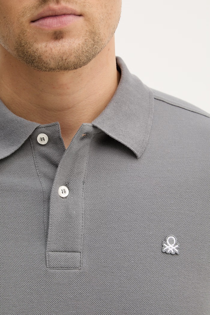 United Colors of Benetton polo bawełniane 3089J3179. szary