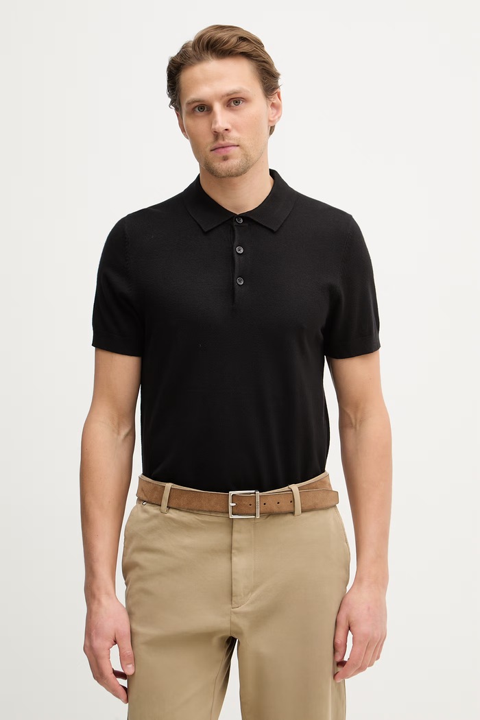 Polo majica Lindbergh bez uzorka crna 30.800159