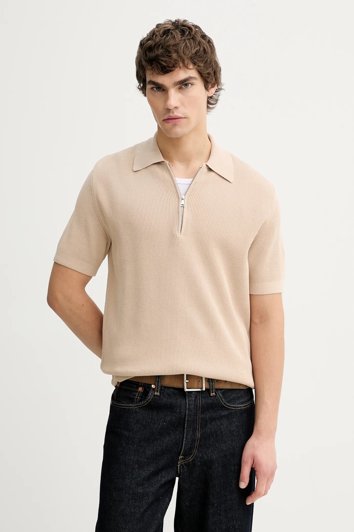 Marc O'Polo tricou polo regular bej 5000008077
