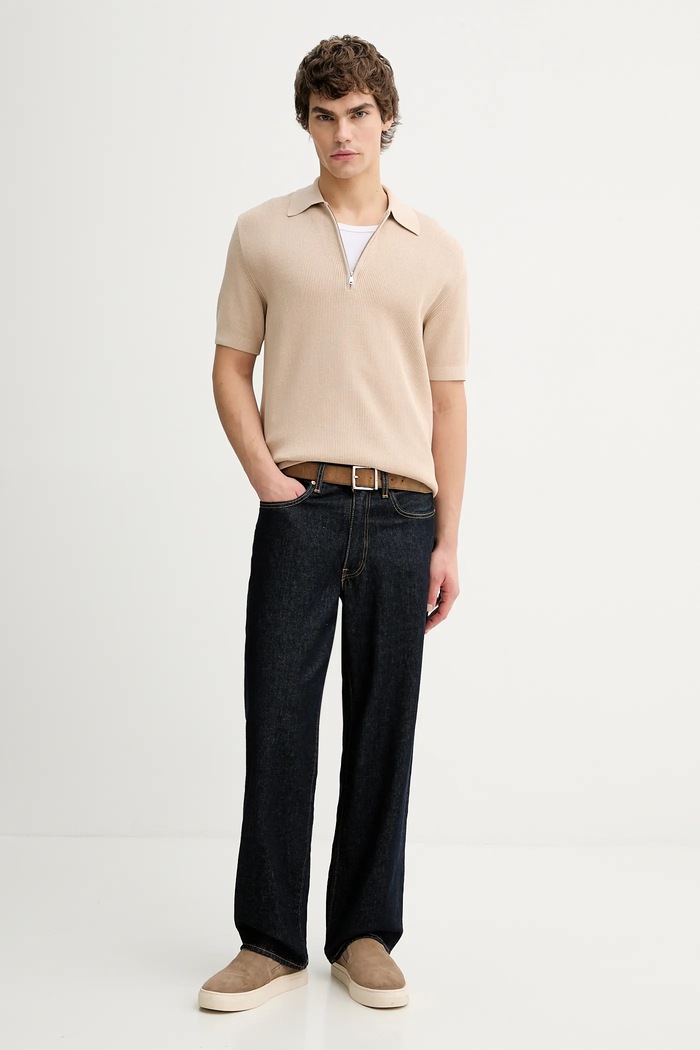 Marc O'Polo tricou polo 5000008077 bej SS26