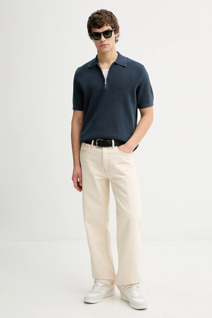 Marc O'Polo tricou polo 5000008077 bleumarin SS26