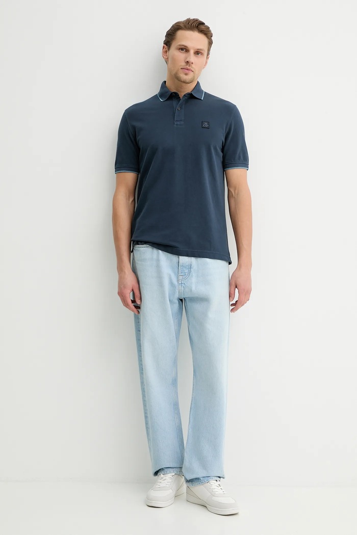 Marc O'Polo polo de bumbac 5000012668 bleumarin SS26
