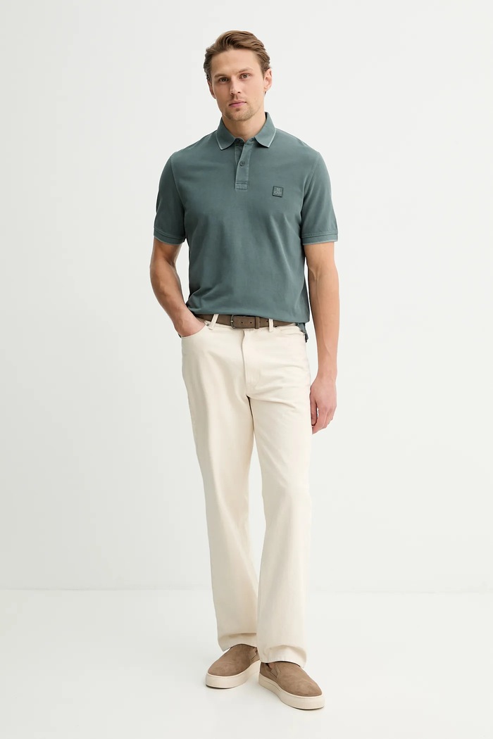 Marc O'Polo polo de bumbac 5000012668 verde SS26