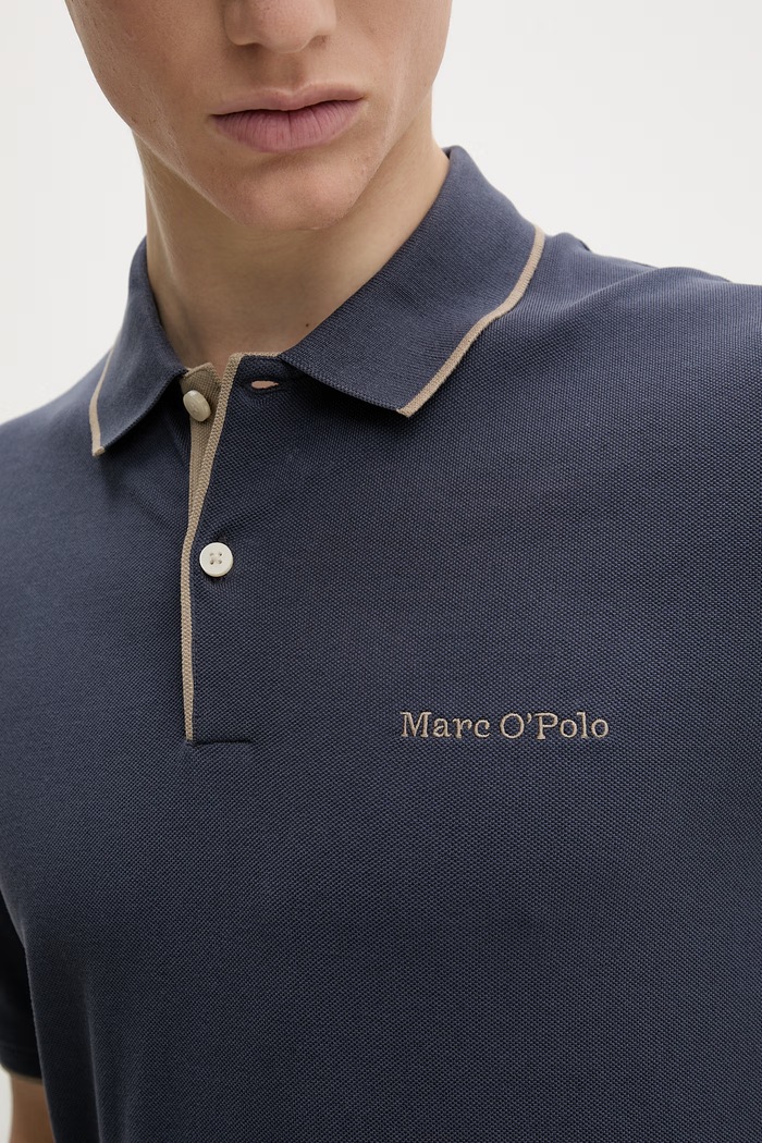 Marc O'Polo тениска с яка мъжка от памук 5000012673 син