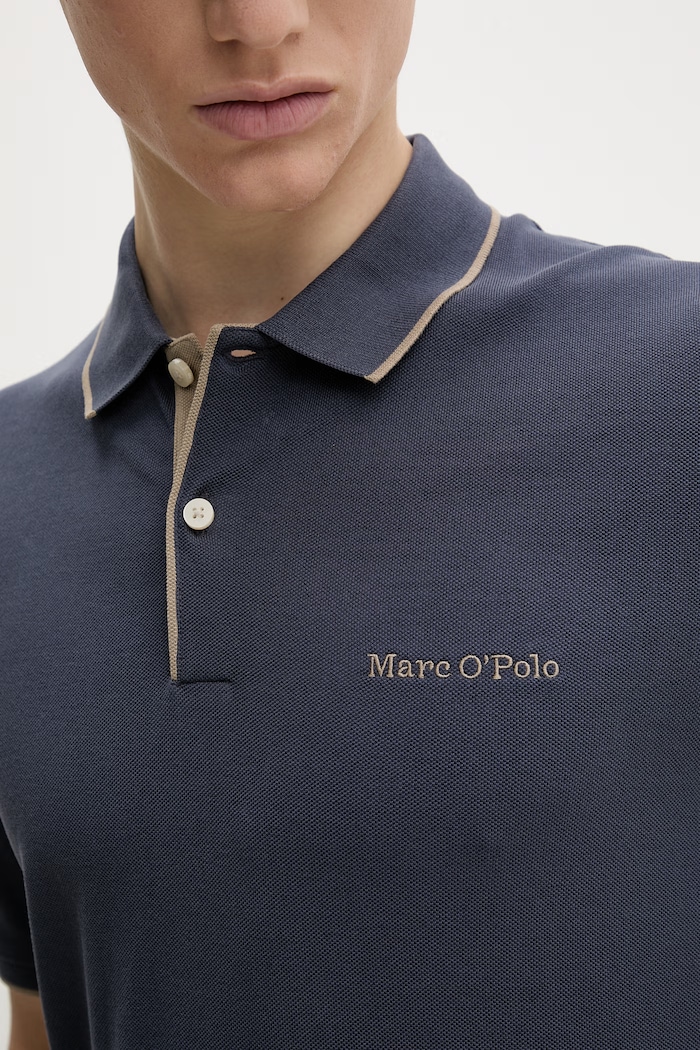Marc O'Polo тениска с яка мъжка от памук 5000012673 син