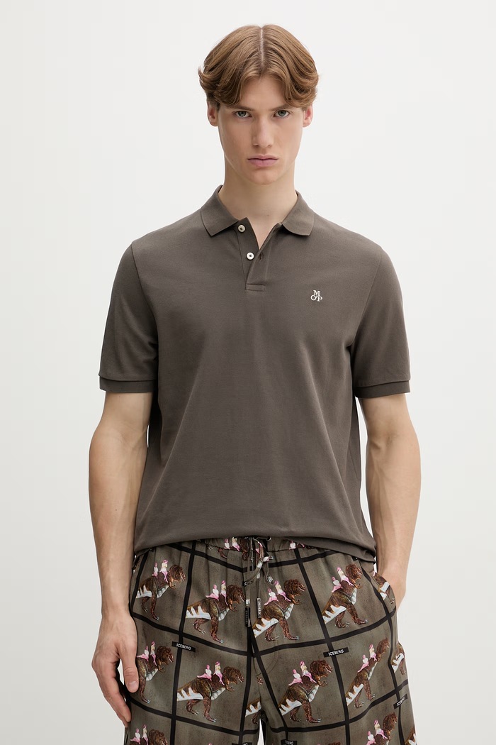 Marc O'Polo polo da uomo in cotone marrone 5000012674