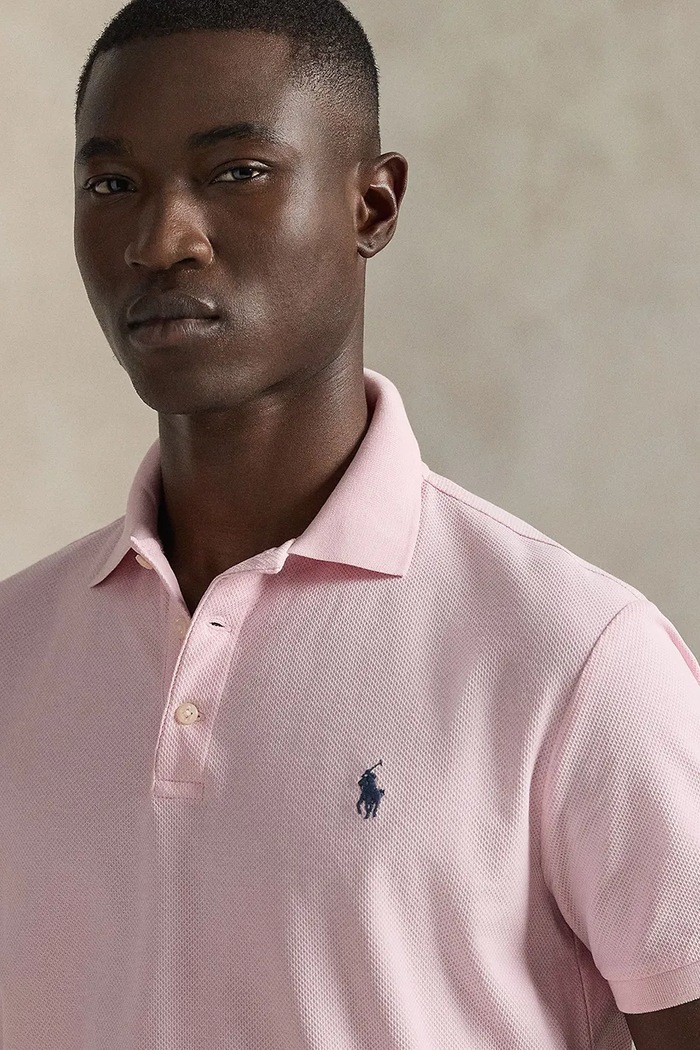 Βαμβακερό μπλουζάκι πόλο Polo Ralph Lauren ροζ 710B13479