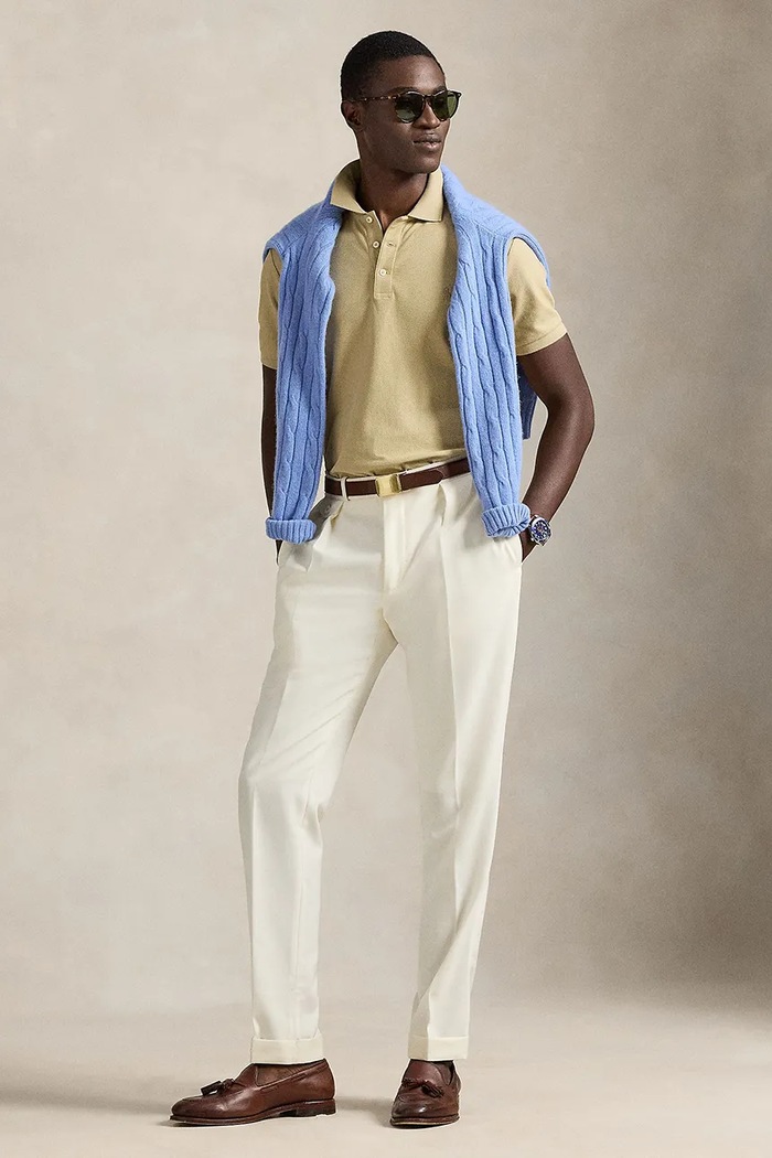 Oblečenie Bavlnené polo tričko Polo Ralph Lauren 710B13479 béžová