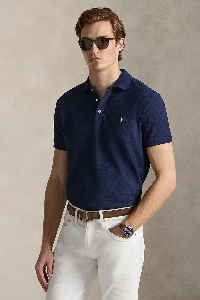 Bavlněné polo tričko Polo Ralph Lauren regular námořnická modř 710B13479
