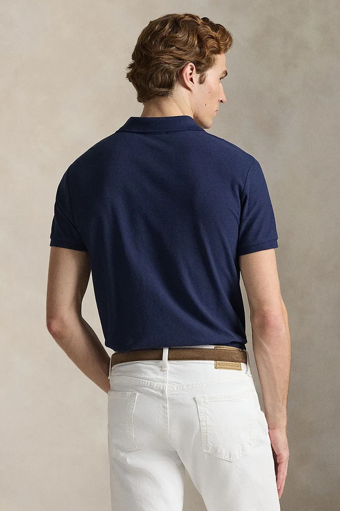Bavlněné polo tričko Polo Ralph Lauren 710B13479 námořnická modř SS26