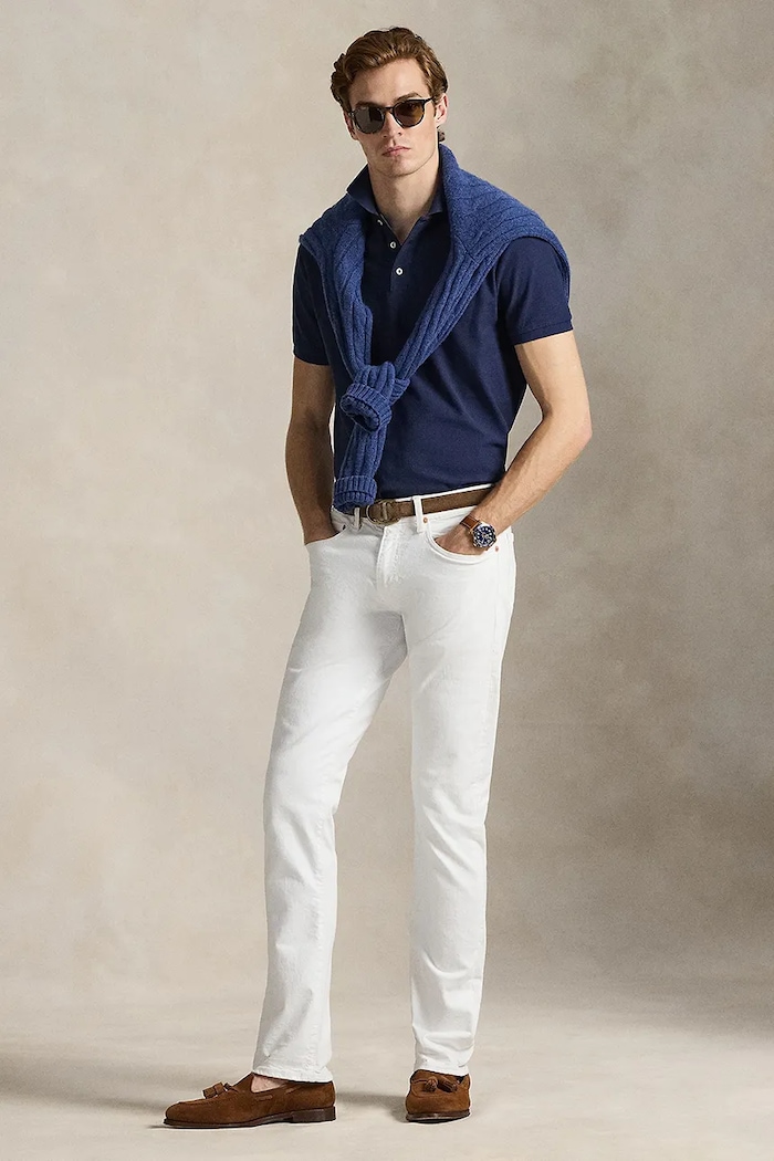 Clothing Polo Ralph Lauren cotton polo shirt 710B13479 navy