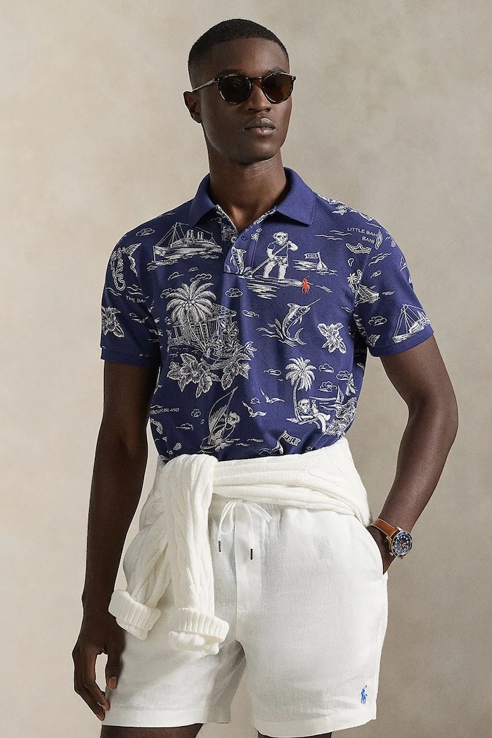 Bavlnené polo tričko Polo Ralph Lauren slim tmavomodrá 710B13971