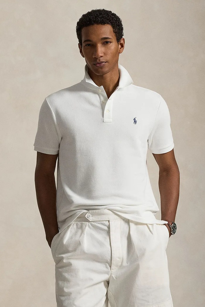 Polo tričko Polo Ralph Lauren jednofarebný biela 710A12484
