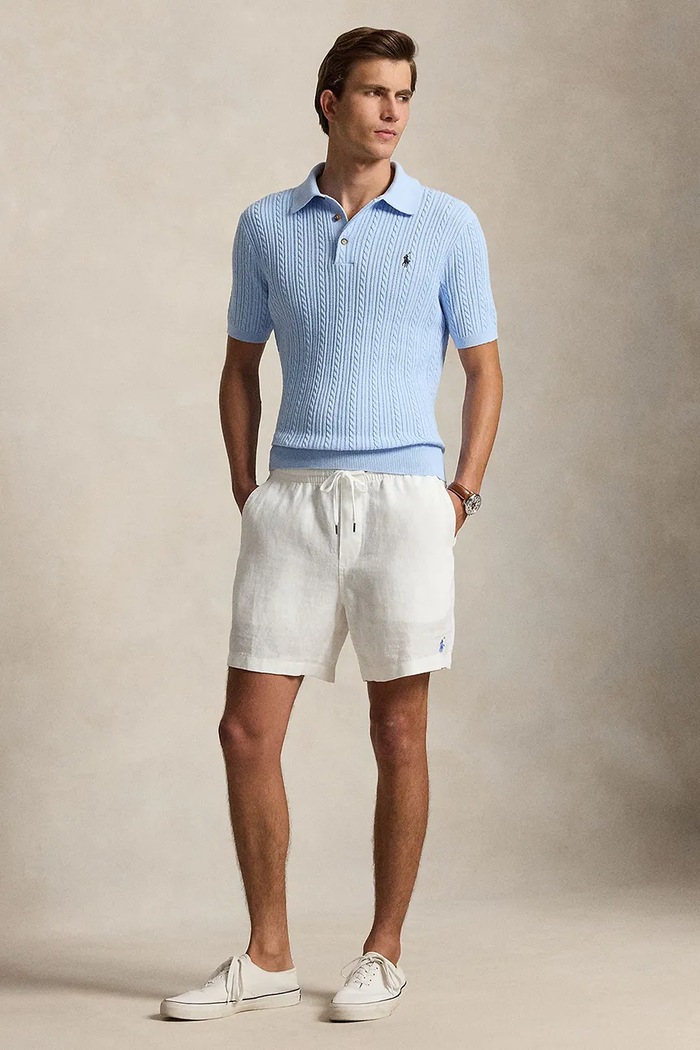 Odzież Polo Ralph Lauren polo męskie bawełniane 710B13893 niebieski
