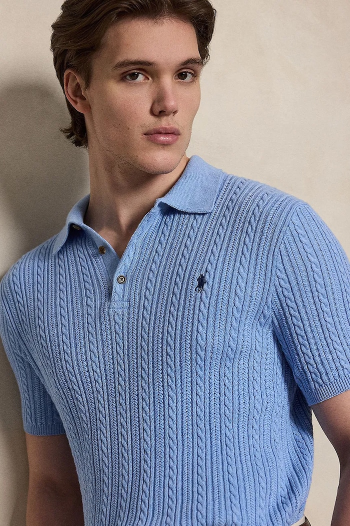 Polo Ralph Lauren polo pentru bărbați din bumbac albastru 710B13893