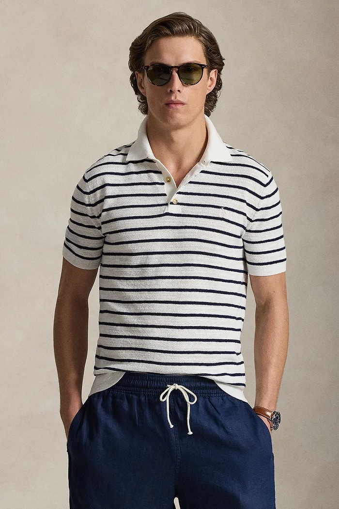 Polo Ralph Lauren tricou polo din in regular alb 710B13894