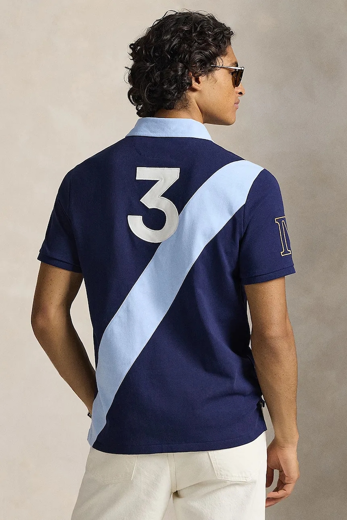 Bombažen polo Polo Ralph Lauren 710B14221 mornarsko modra SS26