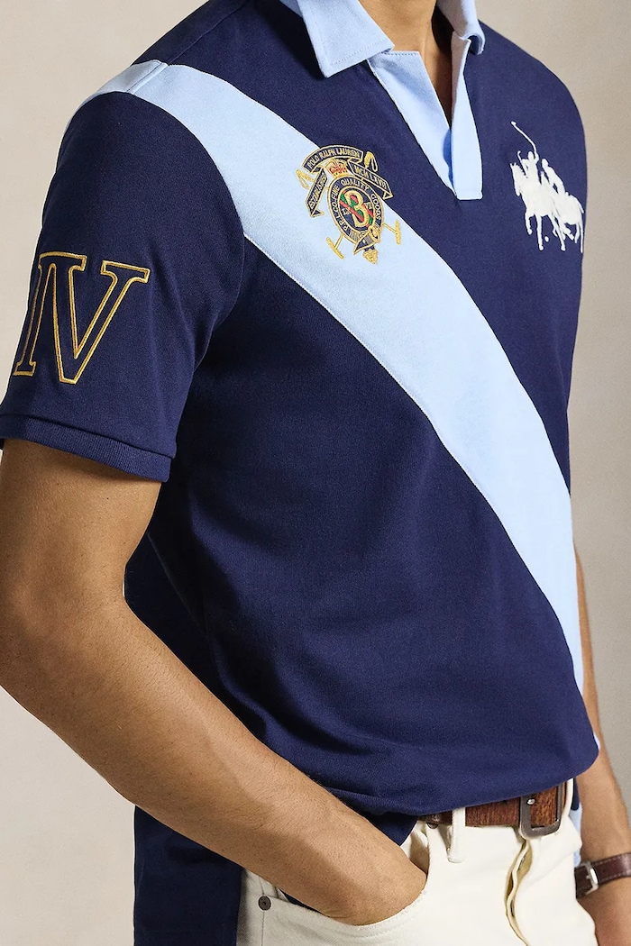 Bombažen polo Polo Ralph Lauren mornarsko modra 710B14221