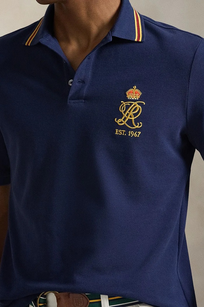 Bombažen polo Polo Ralph Lauren mornarsko modra 710B14507