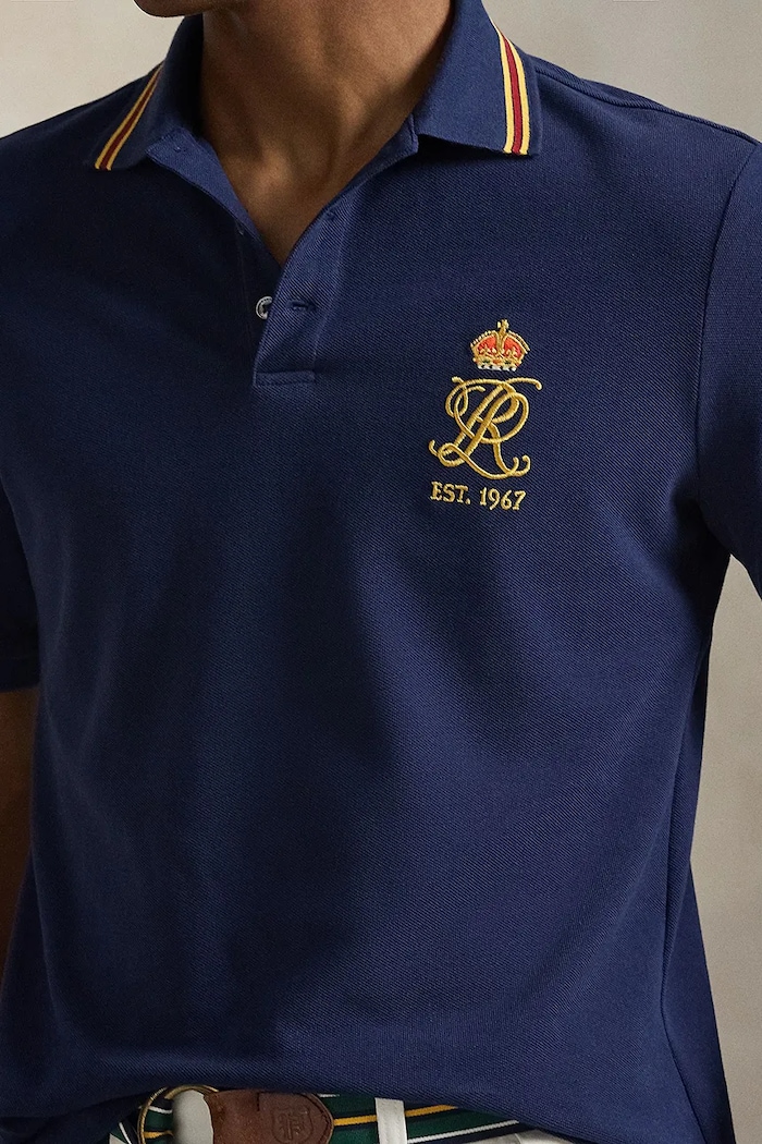Bombažen polo Polo Ralph Lauren mornarsko modra 710B14507