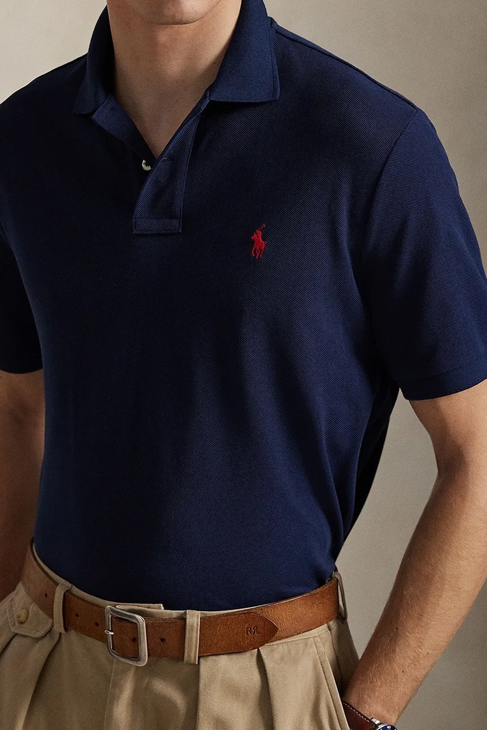 Oblečenie Bavlnené polo tričko Polo Ralph Lauren 710783656 tmavomodrá