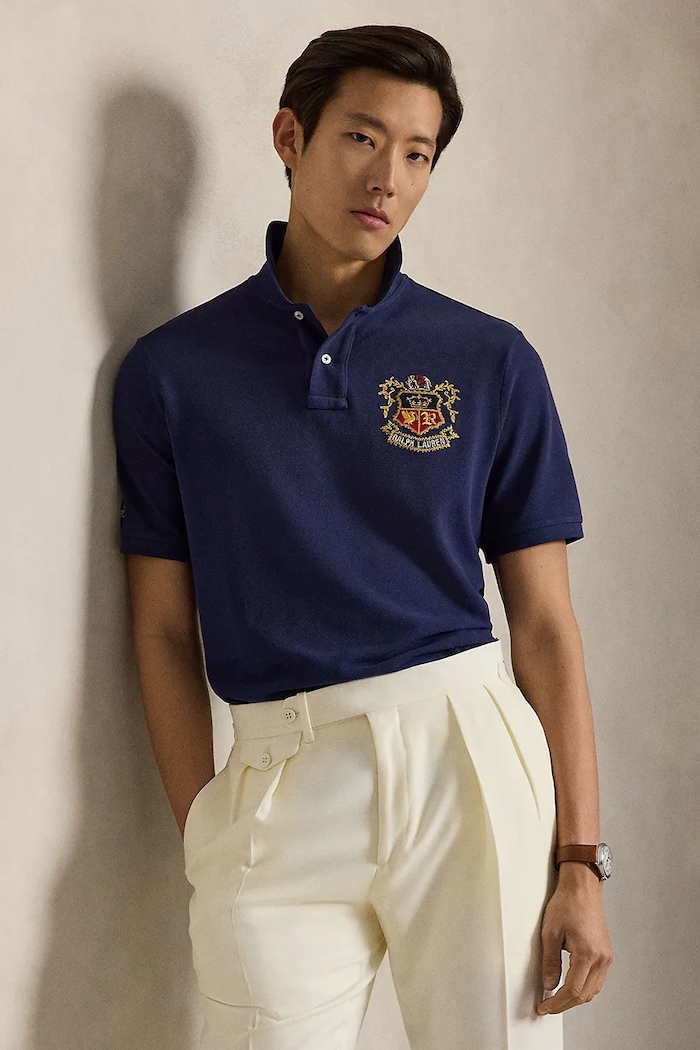 Polo Ralph Lauren polo tričko pánske bavlnené tmavomodrá 710B13534