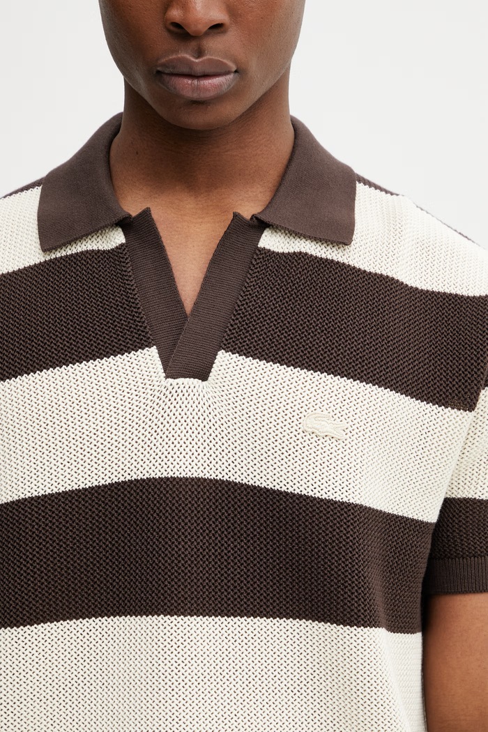 Lacoste πόλο βαμβακερό ανδρικό μπεζ AH2561