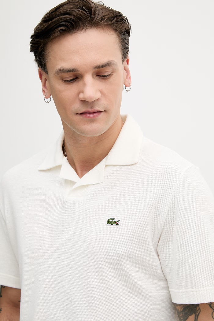Lacoste polo majica moška z dodatkom lanu bež PH2449