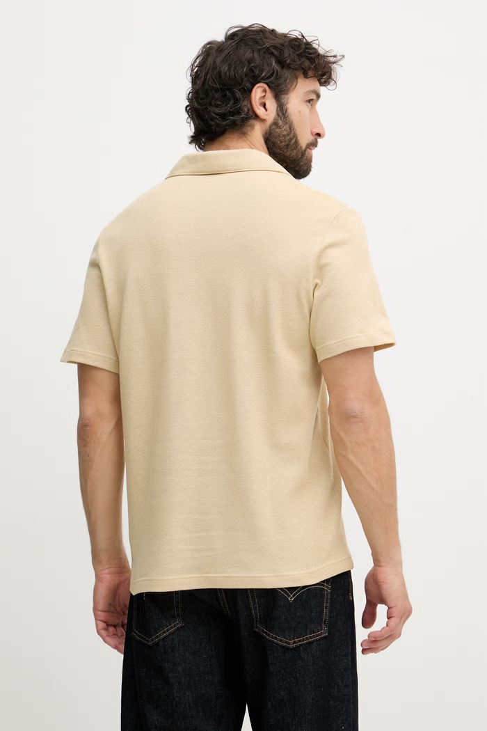 Oblečení Lacoste polo s příměsí lnu pánské PH2449 béžová