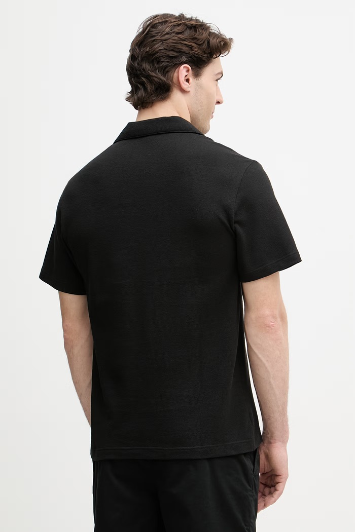 Oblačila Lacoste polo majica moška z dodatkom lanu PH2449 črna