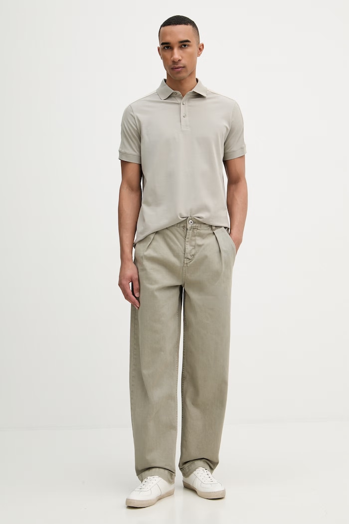 Karl Lagerfeld polo pentru bărbați, cu bumbac 562235.745019 verde SS26