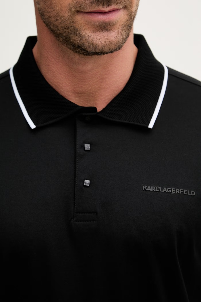 Karl Lagerfeld polo tričko pánske bavlnené 562200.745080 čierna