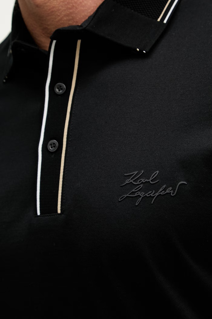 Karl Lagerfeld Polo tričko pánske bavlnené 562200.745002 čierna