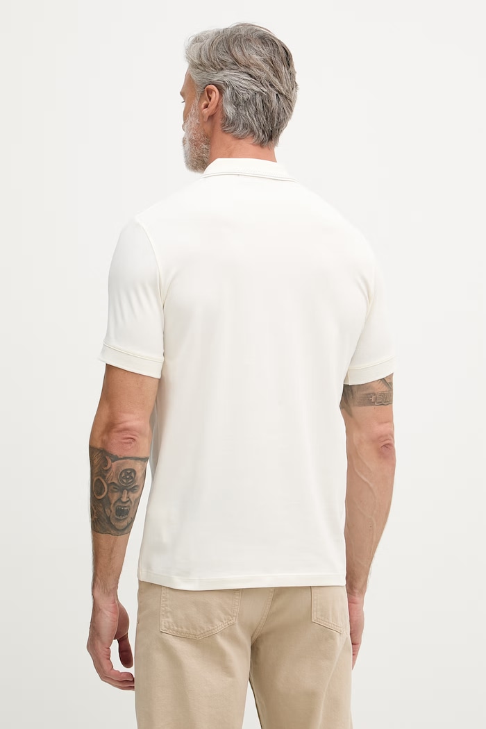 Oblečenie Karl Lagerfeld polo tričko pánske bavlnené s elastanom 562221.745021 béžová