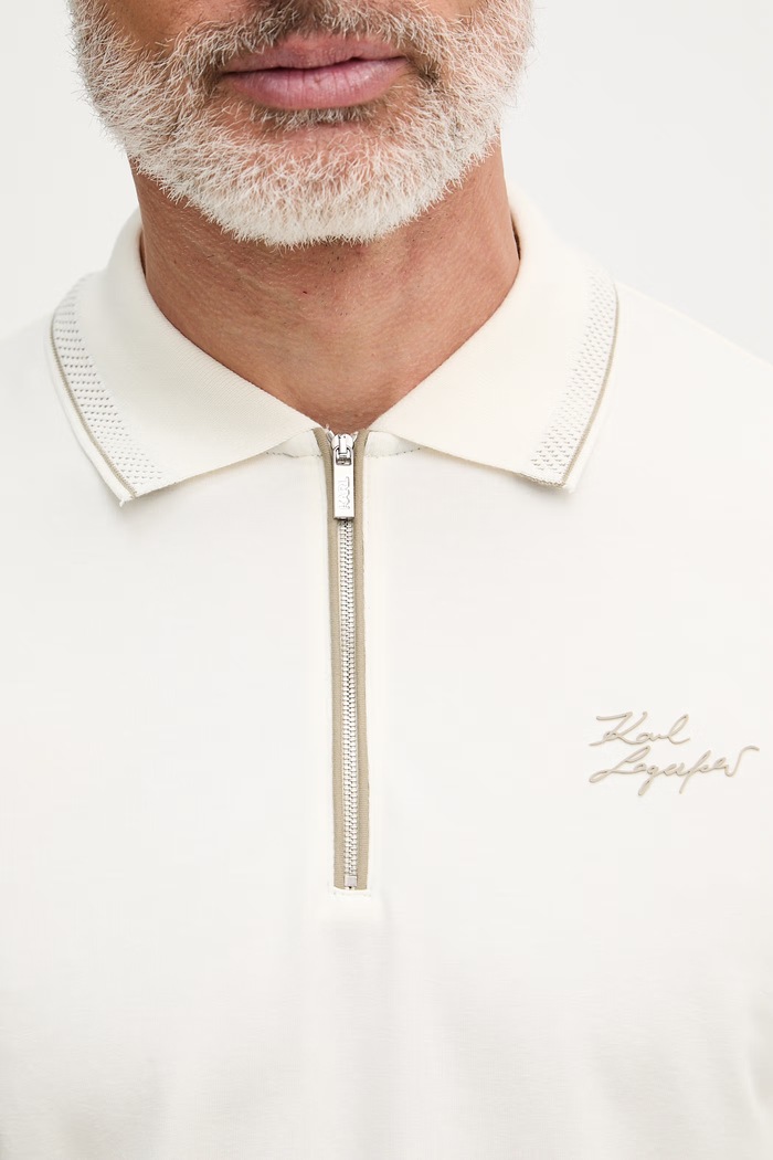 Karl Lagerfeld polo tričko pánske bavlnené s elastanom 562221.745021 béžová