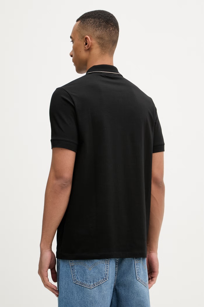 Îmbrăcăminte Karl Lagerfeld polo pentru bărbați, din bumbac cu elastan 562221.745021 negru
