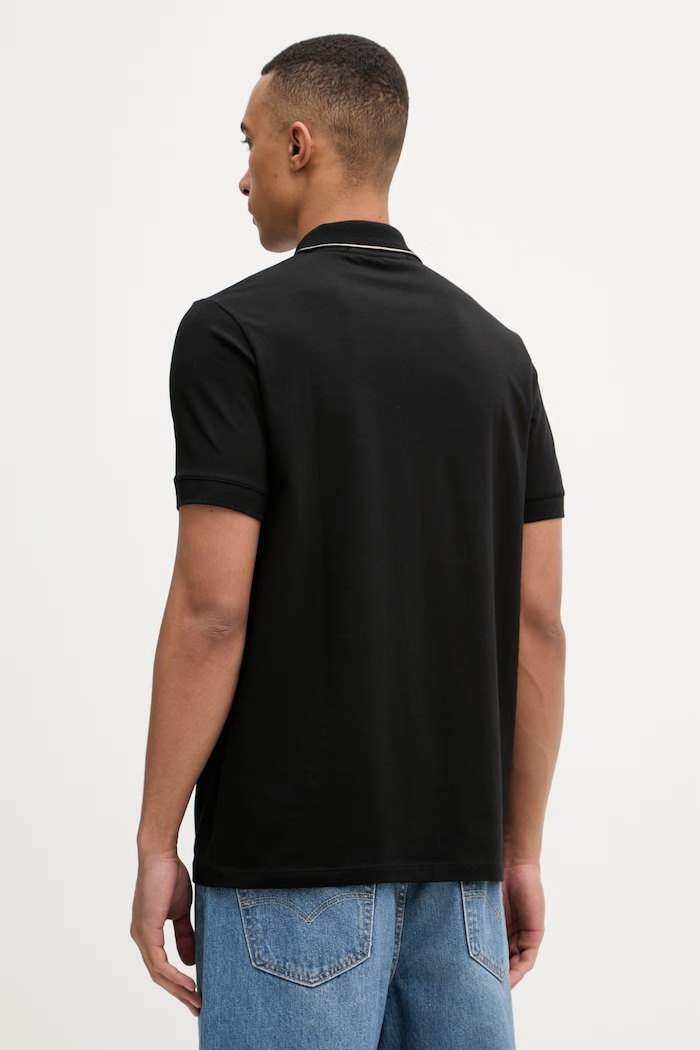 Îmbrăcăminte Karl Lagerfeld polo pentru bărbați, din bumbac cu elastan 562221.745021 negru