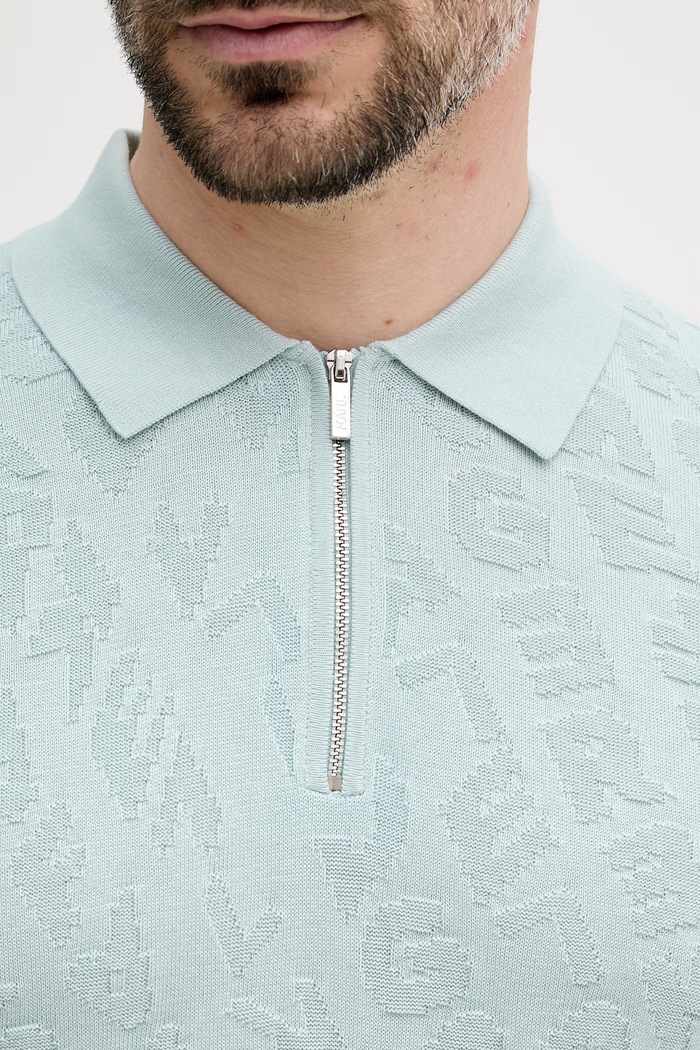 Karl Lagerfeld úpletové polo tričko pánske bavlnené 562301.655007 tyrkysová