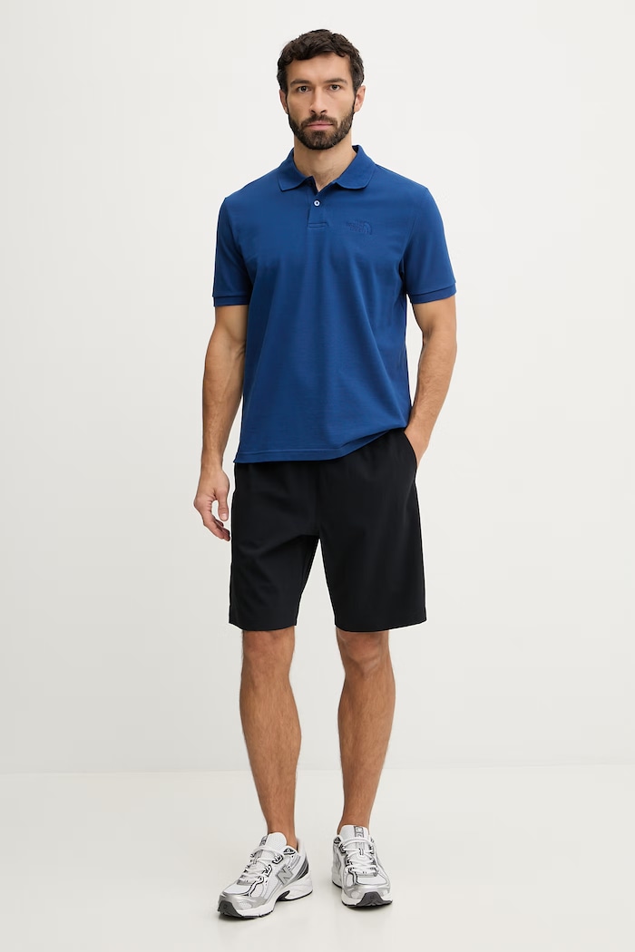 Bavlnené polo tričko The North Face REGULAR POLO NF0A8C1PD1R1 modrá SS26