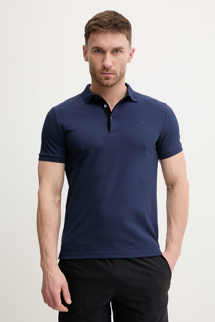 Bavlnené polo tričko The North Face Premium Slim slim tmavomodrá NF0A8C1N8K21