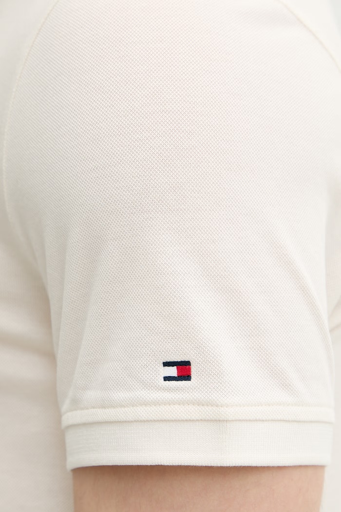 Tommy Hilfiger polo męskie bawełniane MW0MW41513 beżowy