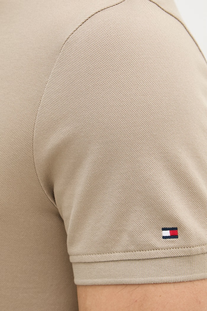 Tommy Hilfiger polo męskie bawełniane MW0MW41513 beżowy