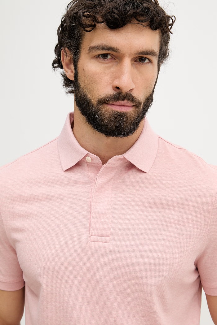 Tommy Hilfiger polo pentru bărbați, din bumbac roz MW0MW41513