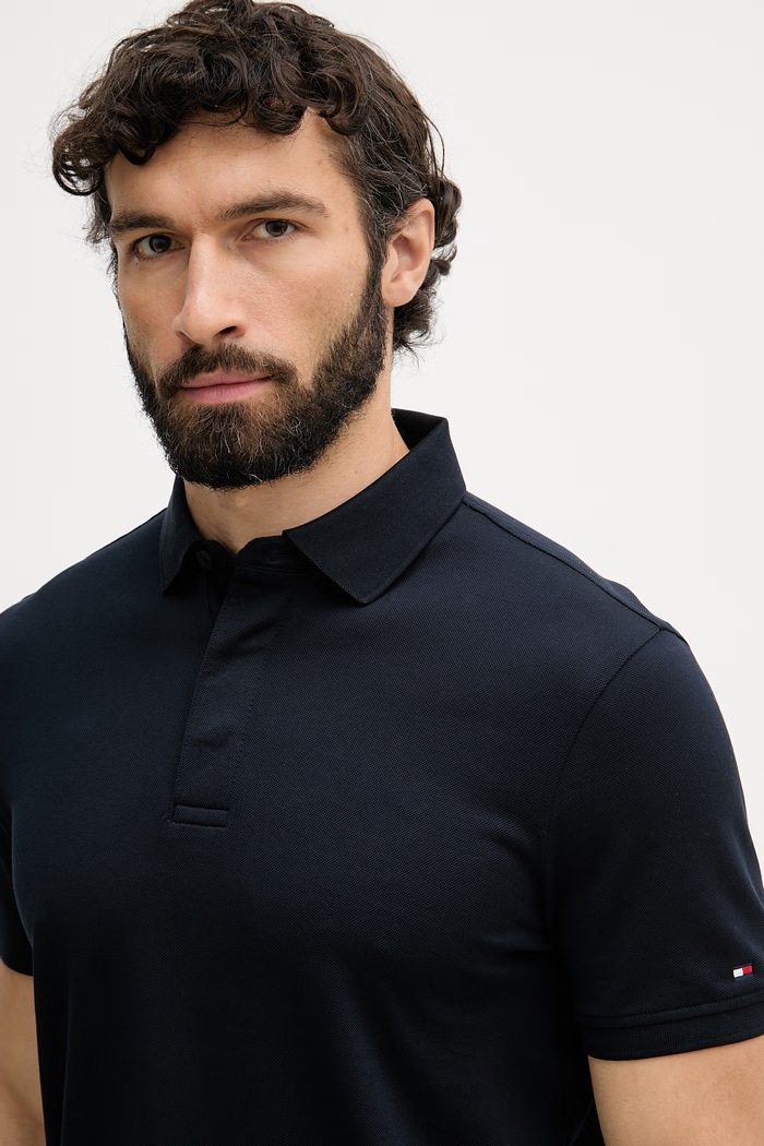 Tommy Hilfiger polo pentru bărbați, din bumbac bleumarin MW0MW41513