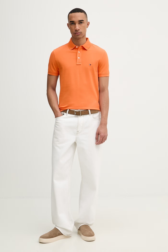 Tommy Hilfiger polo tričko pánske oranžová MW0MW17771..