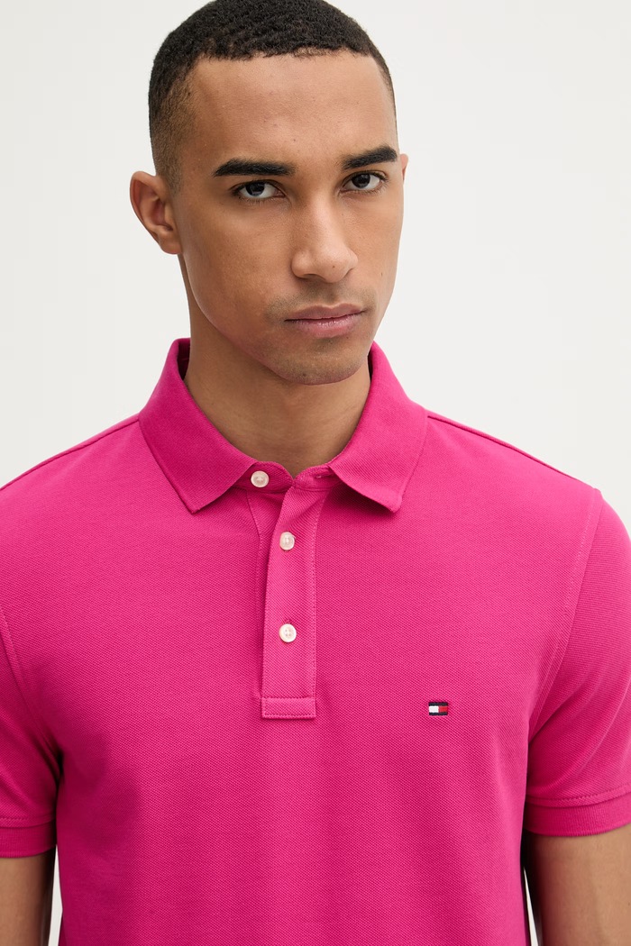 Tommy Hilfiger polo tričko pánske ružová MW0MW17771..