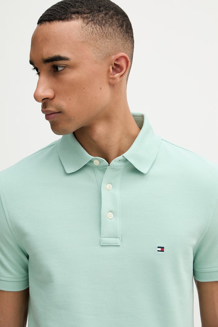 Tommy Hilfiger polo tričko pánske tyrkysová MW0MW17771..