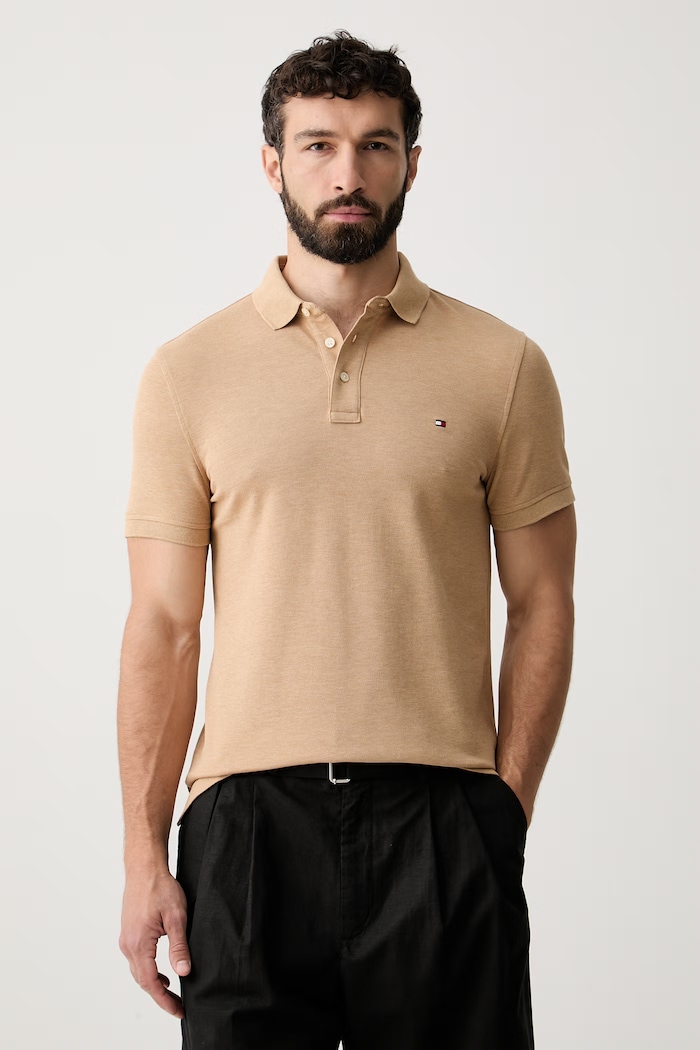 Tommy Hilfiger polo tričko pánske béžová MW0MW17771..